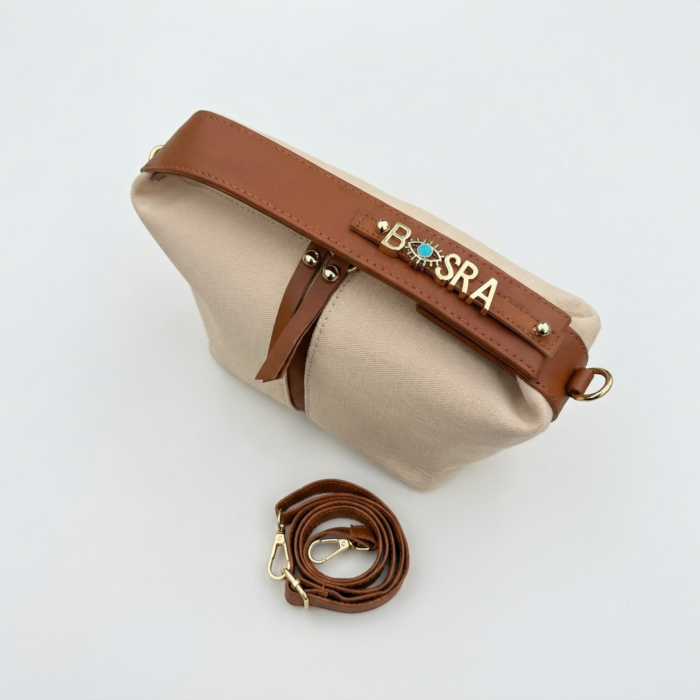 Krem/Taba Charm Çanta